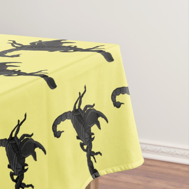 Black hungry scorpion cartoon illustration  tablecloth (In Situ)