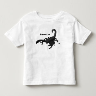 Black hungry scorpion cartoon illustration toddler T-Shirt