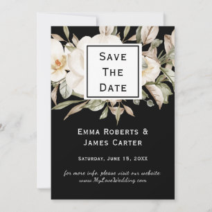 Black Hydrangea Save the Date Card