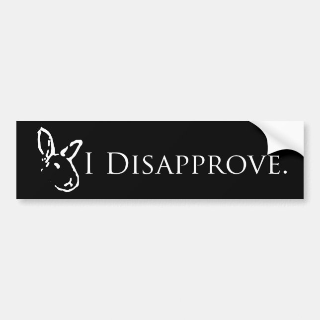 Black I Disapprove Bumper Sticker (Front)