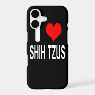 BLACK I Love Shih tzus Phone Case