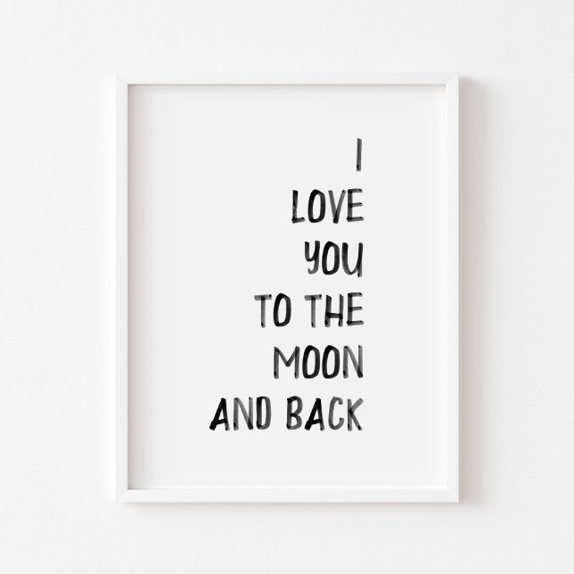 Black I love you to the moon and back print (Creator Uploaded)