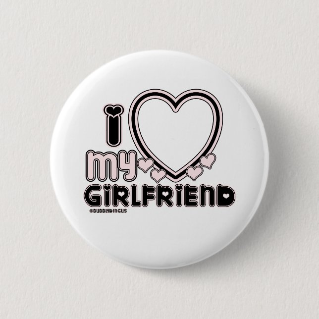 black i luv 1 6 cm round badge (Front)