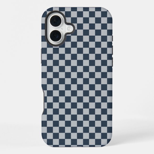 Black ice checkered board pattern iPhone case (Back)