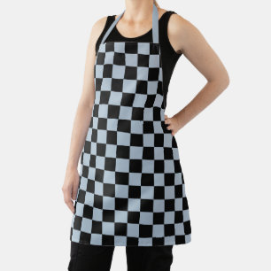 Black ice checkered pattern apron