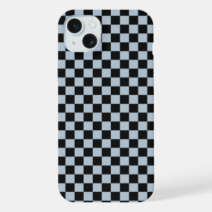 Black ice checkered pattern iPhone 15 plus case