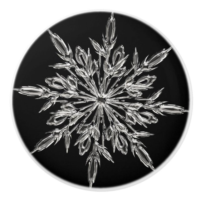 Black Ice Crystal Ceramic Knob (Front)