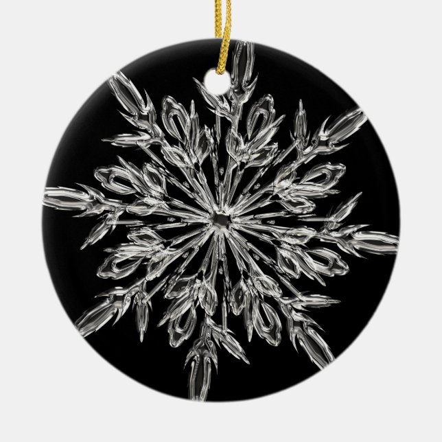 Black Ice Crystal Ceramic Tree Decoration (Front)