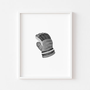 Black Ice hockey gloves wall art
