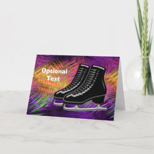 Black Ice Skates & Technicolor - Customisable Invitation