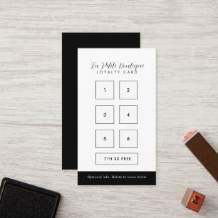 Black IG, FB, YouTube Social Modern Script Loyalty Card