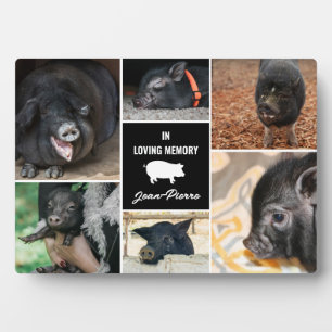 Black In Loving Memory Pet Pig Photo Collage Plaque