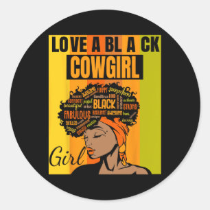 Black Independence Day - County Girl Love A Black Classic Round Sticker
