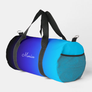 Black Indigo and Aqua Blue Gradient Duffle Bag