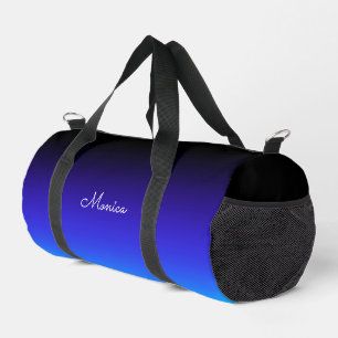 Black Indigo and Aqua Blue Ombre Duffle Bag