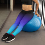 Black Indigo Blue and Aqua Gradient Leggings<br><div class="desc">A black,  indigo purple,  and aqua blue ombre. 
Multicolored girly colours gradient. 
You can add a text message to create your own personalised design..</div>