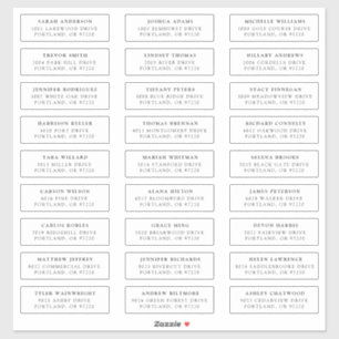 Black   Individual Guest Address Labels