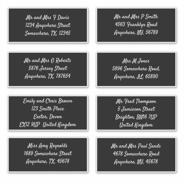 Black Individual Recipient Name Address Shipping (Front)