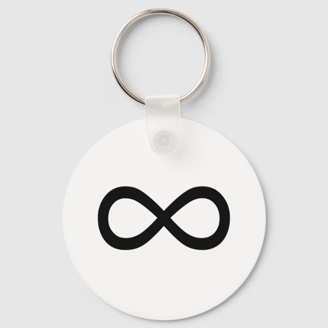 Black Infinity Symbol Key Ring (Front)