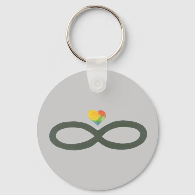 Black Infinity with Heart #3 Key Ring (Front)