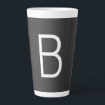 Black Initial Letter Monogram Modern Latte Mug<br><div class="desc">It is very simple,  aesthetic and attractive.</div>