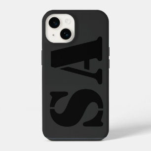 black initial minimal contemporary I Phone Case