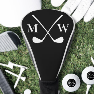 Black Initial Monogram Golf Head Cover