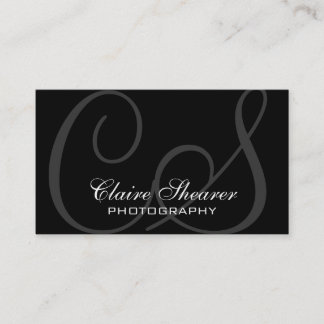 Black Initials Business Card