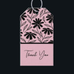 Black Ink Daisies Pink Boho Bridal Shower Gift Tags<br><div class="desc">Black Ink Daisies Pink Boho Bridal Shower Favour tags</div>