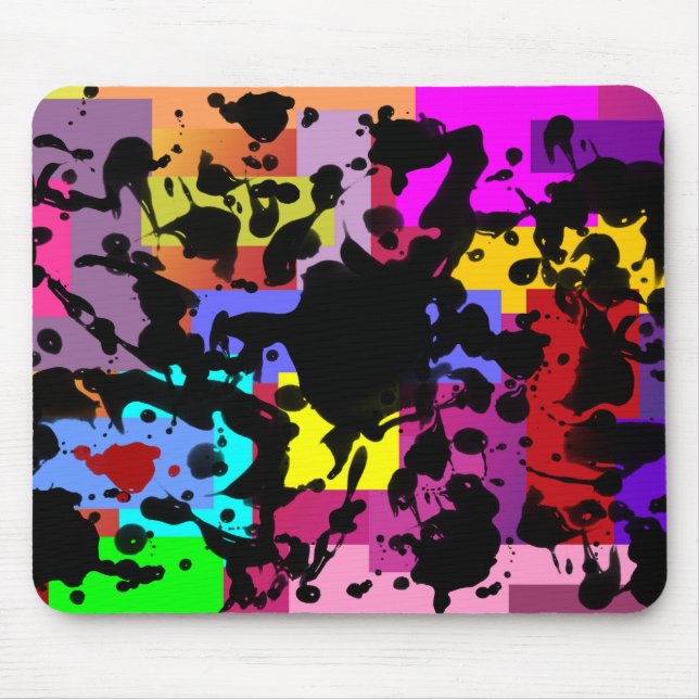 BLACK INK | geo coloured Mouse Pad (Front)