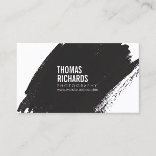 Black Ink Grunge Brushstroke Photographers Business Card