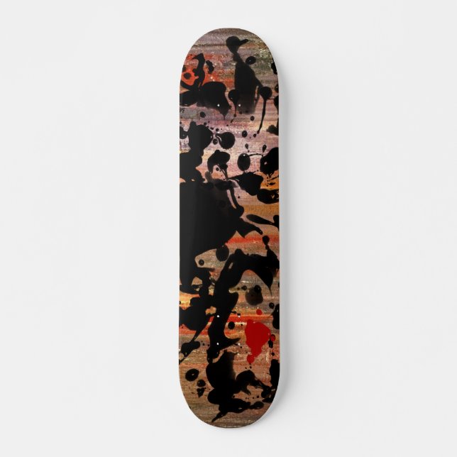 BLACK INK | grunge painting Skateboard (Front)