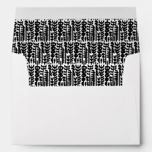 Black Ink Stroke Tree Pattern Envelope