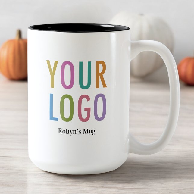 Black Inner Business Logo Mug 15 oz Custom Name (MISOOK 15 oz Black Inside Mug with Logo and Name)