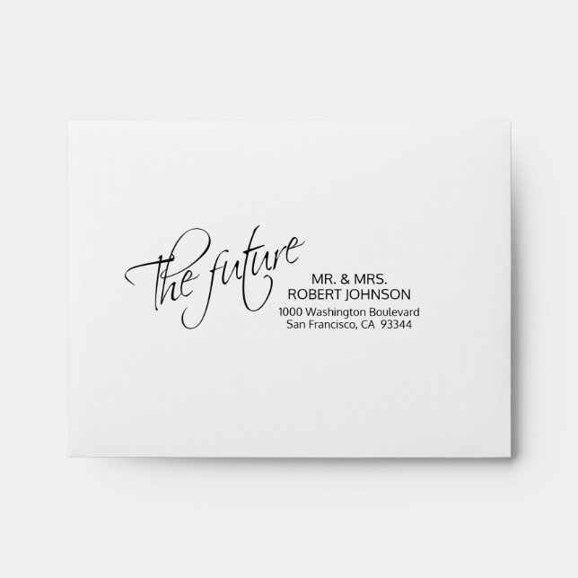 Black Insert Wedding RSVP The Future Envelope (Front)