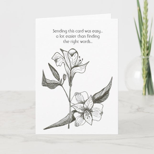 Black inside lilies card (Front)