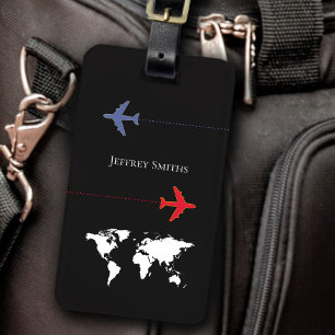 black international aeroplane travel luggage tag