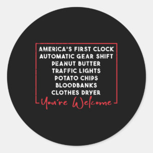 Black Inventions Black History Month Men African A Classic Round Sticker