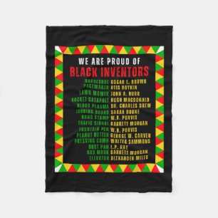 Black Inventors Proud Black History Month Roots Fu Fleece Blanket