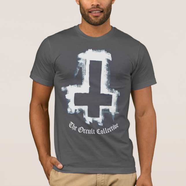 Black Inverted Cross Football Jersey Tshirt (Front)