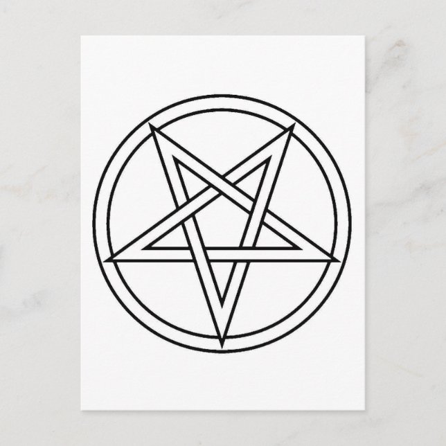 Black Inverted Pentacle Postcard (Front)