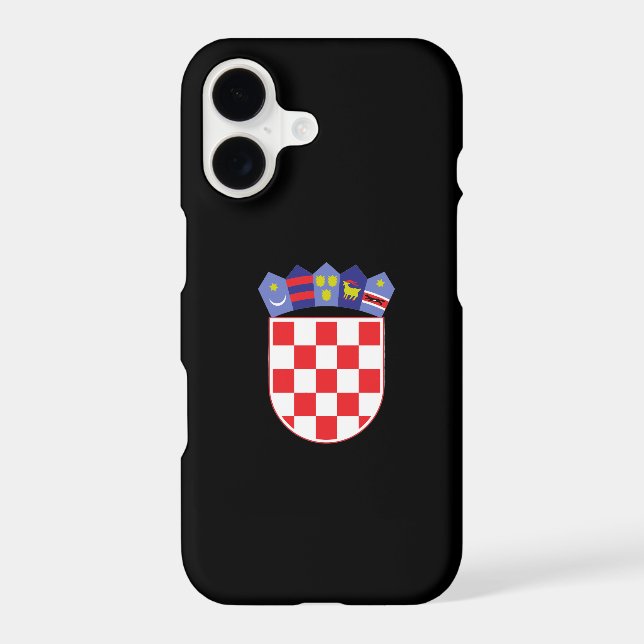 Black iPhone 17 Case with Croatian Coat of Arms (Back)