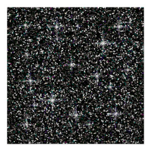 Black iridescent glitter poster