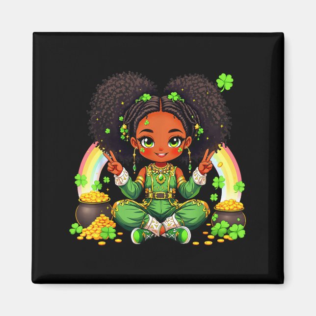 Black Irish Afro Black Girl African American St Pa Magnet (Front)