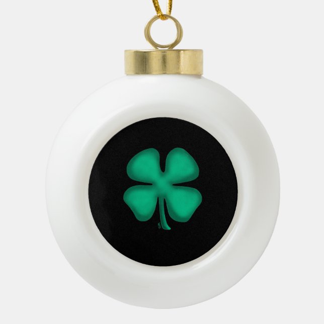 Black Irish Christmas ball Ceramic Ball Christmas Ornament (Front)