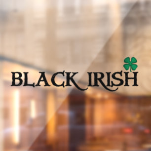 Black Irish clover see-thru window cling back stik