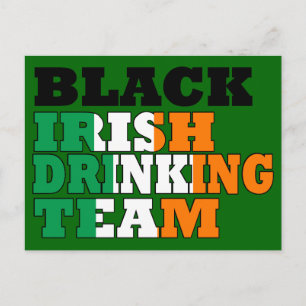 Black Irish drinking team Postcard