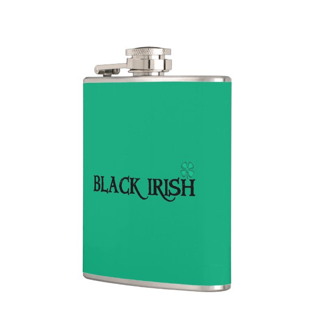 Black Irish green w clover wrapped flask (Left)