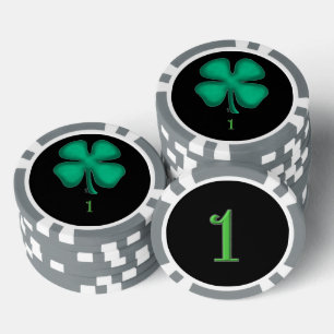 Black Irish grey 1 striped poker chip