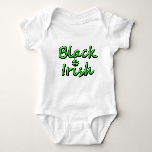 Black Irish in Breezy Green Font Baby Bodysuit (Front)